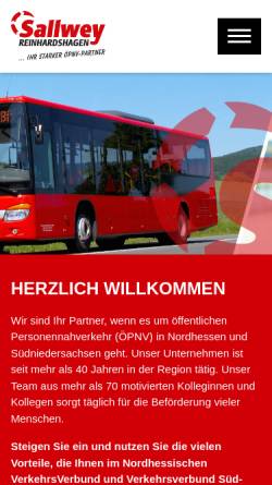 Vorschau der mobilen Webseite www.sallwey.de, Sallwey Busreisen