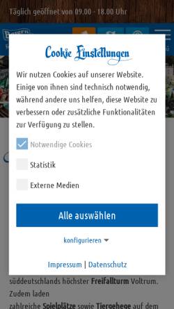 Vorschau der mobilen Webseite www.bayern-park.com, Bayern Park Freizeitparadies