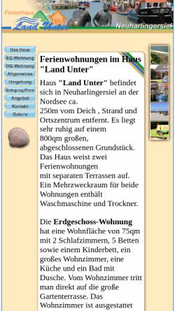 Vorschau der mobilen Webseite www.ferienwohnung-neuharlingersiel.net, Ferienwohnung Wolfgang Predki