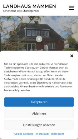 Vorschau der mobilen Webseite www.landhaus-mammen.de, Landhaus Mammen