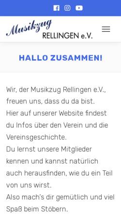 Vorschau der mobilen Webseite www.musikzug-rellingen.de, Musikzug Rellingen e.V.