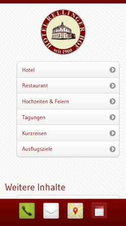 Vorschau der mobilen Webseite www.rellinger-hof.de, Rellinger Hof