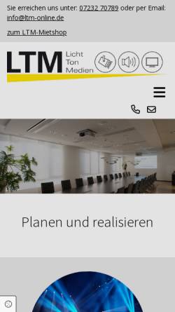 Vorschau der mobilen Webseite www.de.ltm-online.de, LTM Licht Ton Medientechnik GmbH
