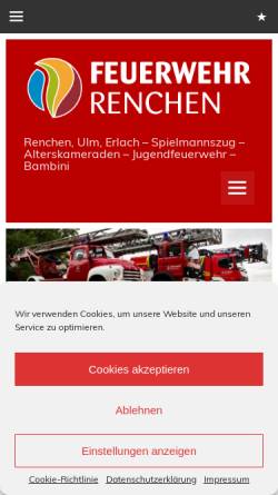 Vorschau der mobilen Webseite feuerwehr-renchen.de, Freiwillige Feuerwehr Renchen