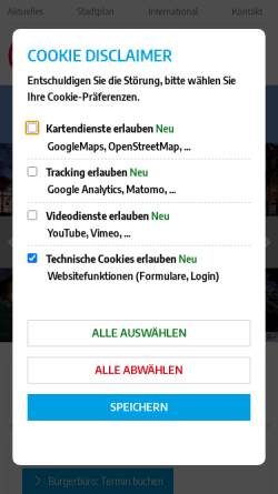 Vorschau der mobilen Webseite www.rheda-wiedenbrueck.de, Rheda-Wiedenbrück