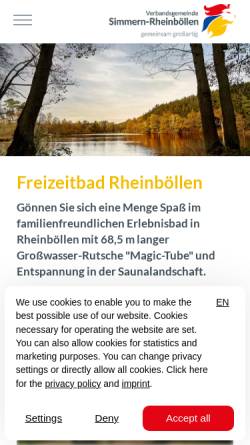 Vorschau der mobilen Webseite www.freizeitbad-rheinboellen.de, Freizeitbad Rheinböllen