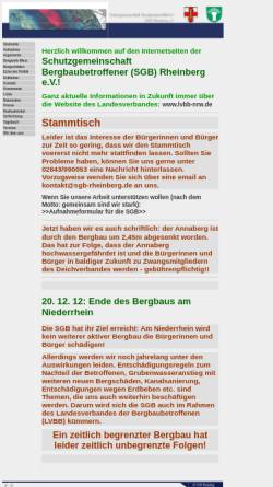 Vorschau der mobilen Webseite www.sgb-rheinberg.de, Schutzgemeinschaft Bergbau Rheinberg e.V.