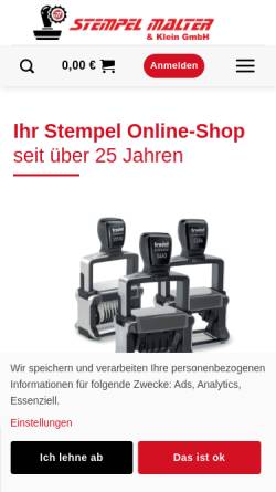 Vorschau der mobilen Webseite www.stempel-malter.de, Stempel Malter