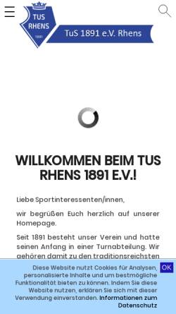 Vorschau der mobilen Webseite tus-rhens.de, TuS 1891 Rhens e.V.