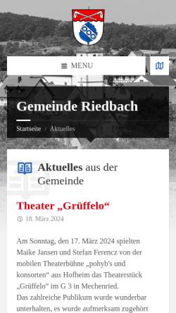 Vorschau der mobilen Webseite www.riedbach.de, Riedbach