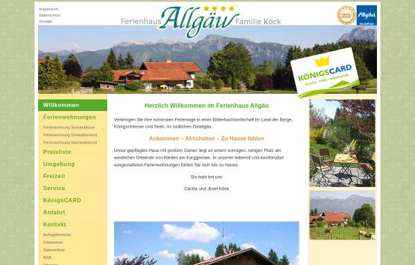 Vorschau von www.ferienhaus-allgaeu-koeck.de, Ferienhaus Allgäu
