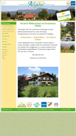 Vorschau der mobilen Webseite www.ferienhaus-allgaeu-koeck.de, Ferienhaus Allgäu