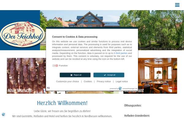 Vorschau von www.derteichhof.de, Der Teichhof - Gaststätte und Hausmacherwurstwaren GmbH