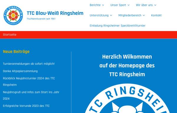 Vorschau von www.ttc-ringsheim.de, TTC Blau-Weiß Ringsheim