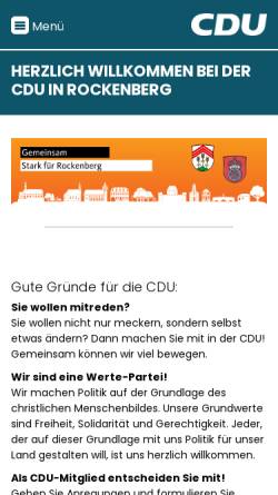 Vorschau der mobilen Webseite cdu-rockenberg.de, CDU-Gemeindeverband Rockenberg