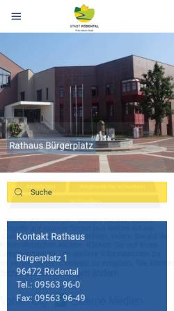 Vorschau der mobilen Webseite www.roedental.de, Stadt Rödental