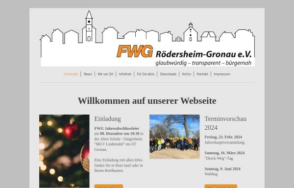 Vorschau von www.fwg-roedersheim-gronau.de, Freie Wählergruppe Rödersheim-Gronau e.V.