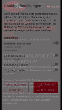 Vorschau der mobilen Webseite www.fux.at, Fux Maschinenbau und Kunststofftechnik GmbH