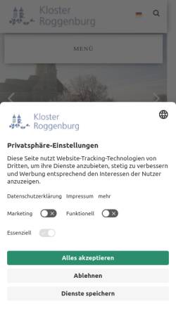 Vorschau der mobilen Webseite www.kloster-roggenburg.de, Kloster Roggenburg