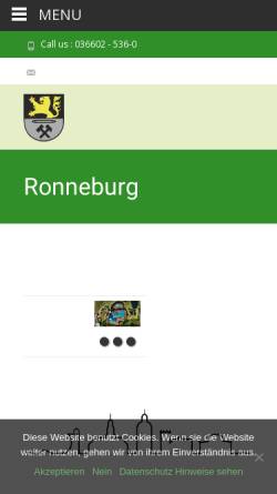 Vorschau der mobilen Webseite www.ronneburg.de, Stadt Ronneburg / Thüringen