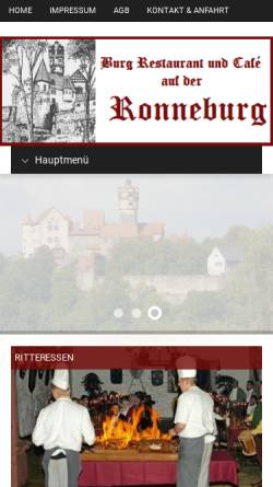 Vorschau der mobilen Webseite restaurant-ronneburg.de, Burgrestaurant