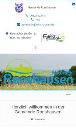 Vorschau der mobilen Webseite www.ronshausen.de, Ronshausen