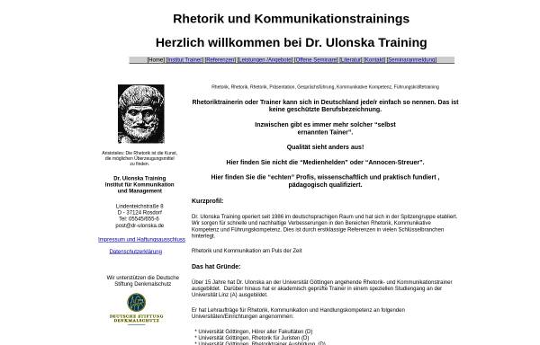 Vorschau von dr-ulonska.de, Dr. Ulonska Training. Institut für Kommunikation und Management