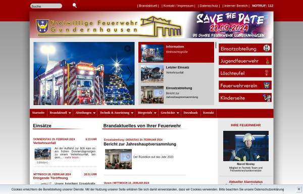 Vorschau von www.feuerwehr-gundernhausen.de, Freiwilligen Feuerwehr Gundernhausen