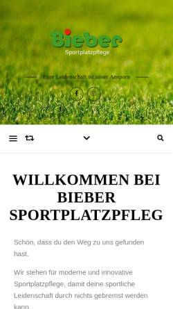 Vorschau der mobilen Webseite www.sportplatzpflege.de, Sportplatzpflege Bieber