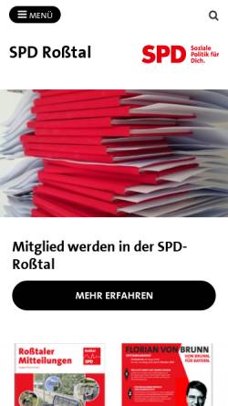 Vorschau der mobilen Webseite spd-rosstal.de, SPD Roßtal