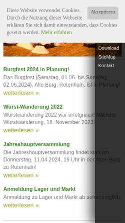 Vorschau der mobilen Webseite www.historica-rotenhain.de, Historica Rotenhain e.V.