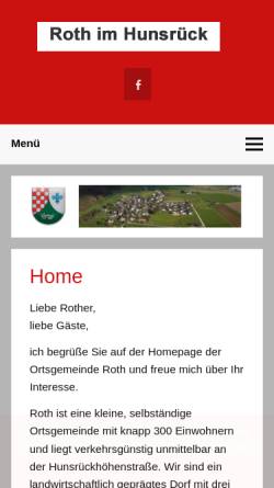 Vorschau der mobilen Webseite roth-hunsrueck.de, Ortsgemeinde Roth
