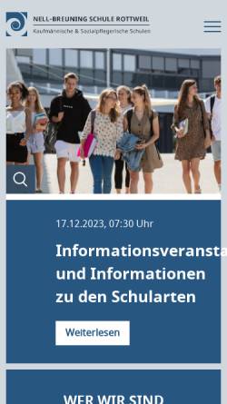 Vorschau der mobilen Webseite www.nbs-rottweil.de, Kaufmännische Schulen Rottweil