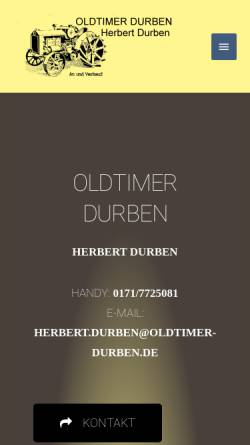 Vorschau der mobilen Webseite oldtimer-durben.de, Oldtimer Herbert Durben