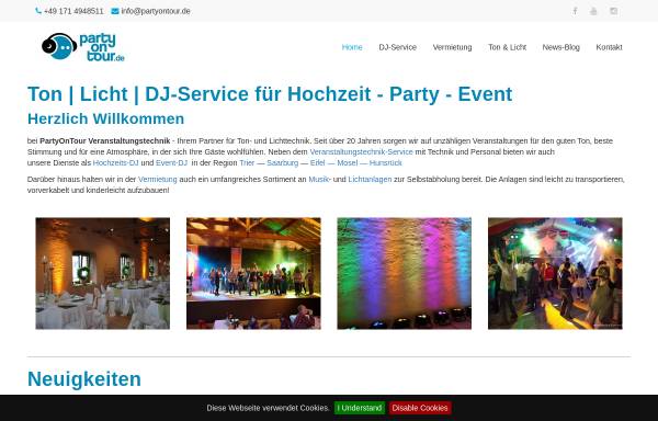 Vorschau von www.partyontour.de, PartyOnTour Veranstaltungstechnik