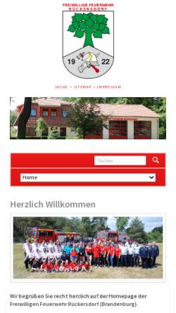 Vorschau der mobilen Webseite www.feuerwehr-rueckersdorf.eu, Freiwillige Feuerwehr Rückersdorf