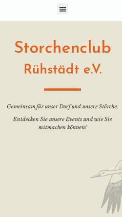 Vorschau der mobilen Webseite www.storchenclub.de, Storchenclub Rühstädt