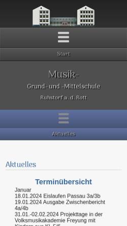 Vorschau der mobilen Webseite www.vs-ruhstorf.de, Grund- und Musikhauptschule Ruhstorf