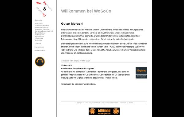 Vorschau von www.wosoco.de, WoSoCo - Woll Software Computer