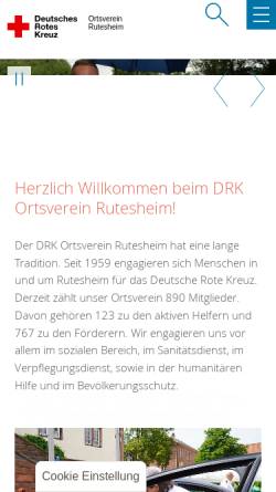 Vorschau der mobilen Webseite www.drk-rutesheim.de, Deutsches Rotes Kreuz Ortsverein Rutesheim