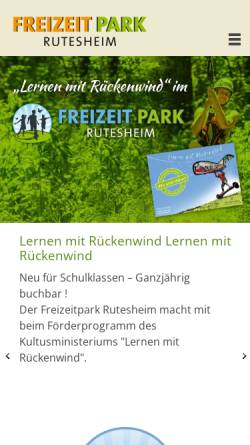 Vorschau der mobilen Webseite www.freizeitparkrutesheim.de, Freizeitpark Rutesheim