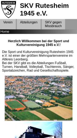 Vorschau der mobilen Webseite skv-rutesheim.de, Sport- und Kulturvereinigung Rutesheim 1945 e.V.