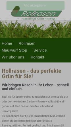 Vorschau der mobilen Webseite www.rasenschule.de, Rasenschule Albert Pottmeyer