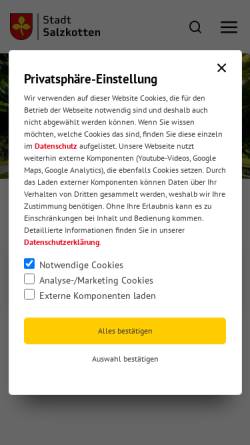 Vorschau der mobilen Webseite salzkotten.de, Stadt Salzkotten