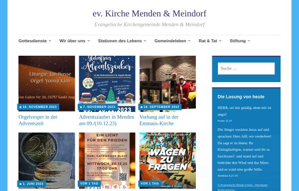 Vorschau von www.ev-menden.de, Evangelische Kirchengemeinde Menden und Meindorf