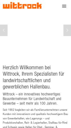 Vorschau der mobilen Webseite www.wittrock-holzbau.de, Ferdinand Wittrock Holzfachhandel