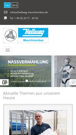 Vorschau der mobilen Webseite www.hellweg-granulators.com, Hellweg Maschinenbau GmbH & Co KG