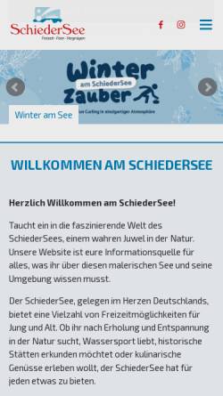Vorschau der mobilen Webseite schiedersee.de, Freizeitzentrum SchiederSee
