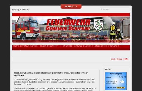 Vorschau von www.feuerwehr-schipkau.de, Freiwillige Feuerwehr Schipkau