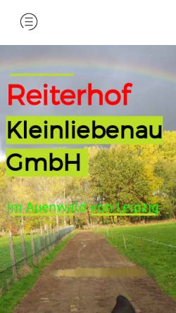 Vorschau der mobilen Webseite www.reiterhof-kleinliebenau.de, Reiterhof Kleinliebenau